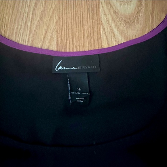 Lane Bryant Black Sheer Blouse Beaded Size 16 - Picture 2 of 6